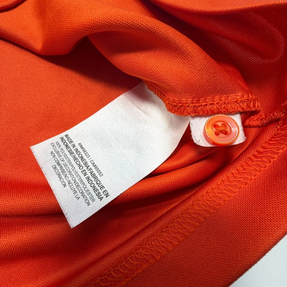 Nike Clemson Tigers Dri-Fit Polo Men's‎ Medium Orange/Gray Sleeve Trim
